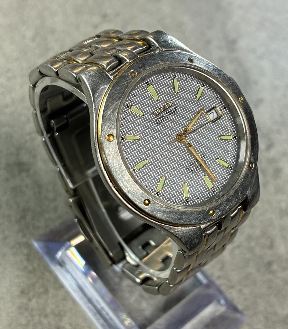 Citizen Eco-Drive Men's Watch Sapphire WR100 Rare Textured Dial Parts Repair